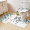 thumbnail image 2 of Green Eucalyptus Leaves Bath Mat 3 Piece Bathroom Rug Set, Summer Botanical Watercolor Non Slip Bath Rug Contour Mat and Toilet Lid Cover, Absorbent Shower Mats Soft Bath Rugs and Mats Sets, 2 of 8