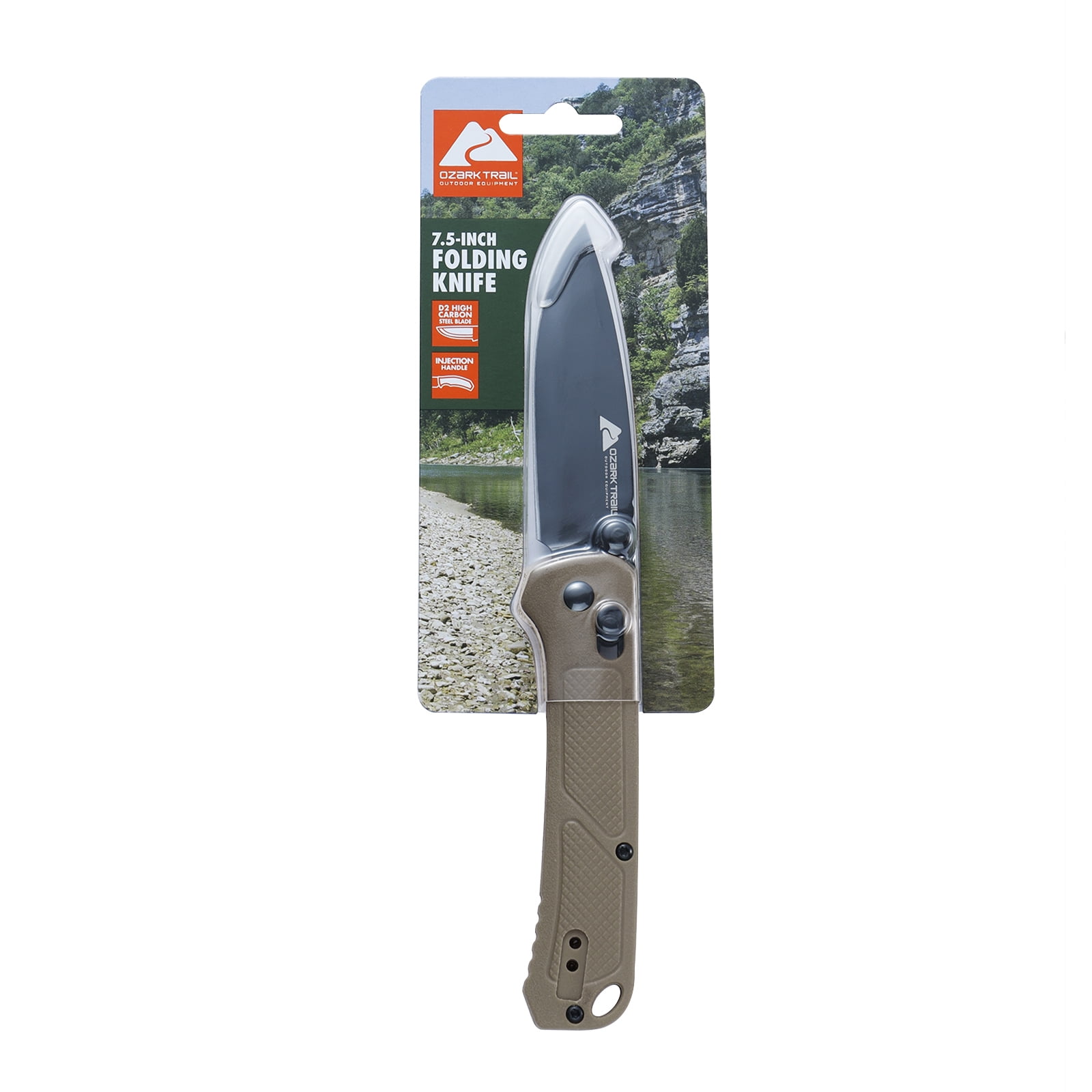 Ozark Trail 7.5 inch Folding Knife,D2 Blade,Ball Bearing