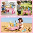thumbnail image 6 of Taotique 4 in 1 Water Table for Toddlers 1-3, Summer Showers Splash Tower Outdoor Toys for Kids Ages 4-8 with Pump, 43Pcs Kitchen Play Sink Toys for Girl Boy Age 3+ (Pink), 6 of 9