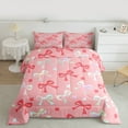 thumbnail image 2 of Homewish Cute Bow Knot Full Size Comforter Sets for Girls, Glitter Stars Bedding Comforter Set, Colorful Bowtie Bedding Sets, Ultra Soft Home Decor, 2 of 8