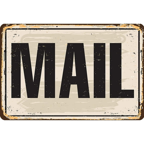 Metal Sign - Mail Metal Sign - Durable Metal Sign - Use Indoor/Outdoor - Great Post Office Decor and Mailbox Signage Under $20 (8" x 12")