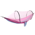 thumbnail image 1 of Outdoor Automatic Strut Hanging Parachute Cloth Mosquito Net AntiRollover Hammock(Light Blue Pink ),, 1 of 5