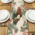thumbnail image 2 of Winter Pine Cone Needle Branch Berry Table Runner, Watercolor Botanical Tabletop Scarf Home Kitchen Plant Decor, Christmas Farmhouse Holiday Rustic Burlap Dining Decoration Party Supply 13 X 48, 2 of 6