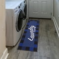 thumbnail image 4 of Ottomanson Non-Slip Rubberback Checkered 2x5 Laundry Room Runner Rug, 20" x 59", Blue, 4 of 8