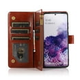 thumbnail image 4 of Samsung Galaxy S20 FE Case, Dteck Zipper Purse PU Leather Folio Magnetic Wallet Credit Card Slot Shock Protection Phone Cover with Hand Strap for Samsung Galaxy S20 FE 5G, Brown, 4 of 7