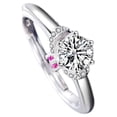 thumbnail image 3 of Adjustable White Gold Plated Open Ring Copper open ring Rhinestone Studded Jewelry Lovers Couple Wedding, 3 of 6