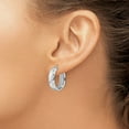 thumbnail image 4 of FJC Finejewelers 925 Sterling Silver d Polished Bright Cut Oval Hoop Earrings 24 x 17 mm, 4 of 6