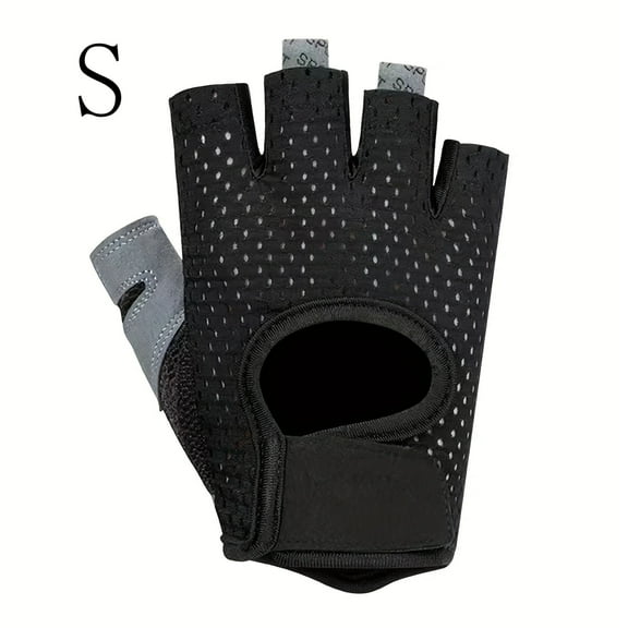 FORICOM Cycling Gloves - Half-Finger Cycling Gloves With Cushioning Pads, Shock-Absorbing, Non-Slip, Breathable, Suitable For Mountain Bike And Road Bike Riding - S (Black)