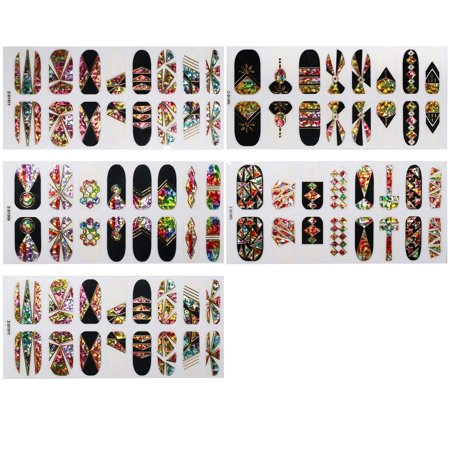 Bmc 5 Sheet Multicolor Holographic Negative Space Nail Art Applique Bmc 5 Sheet Multicolor Holographic Negative Space Nail Art Applique