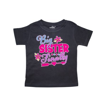 

Inktastic Big Sister Finally with Flowers and Arrow Gift Toddler Toddler Girl T-Shirt