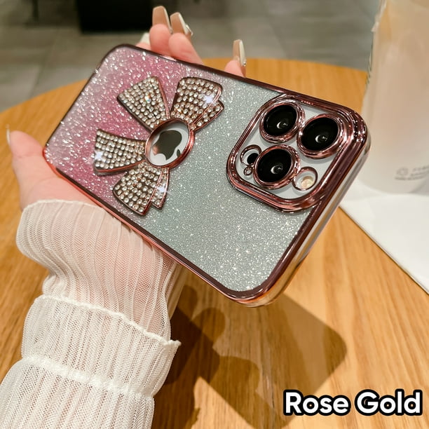 SaniMore for iPhone 13 Pro Case Bowknot Glitter Rhinestone Bling