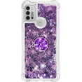 thumbnail image 2 of Motorola Moto G10 Case Moto G30 Case with Creativity Clear Quicksand Glitter Flowing Liquid Floating Soft TPU Case w/Stand Bling Diamond Sparkle Phone Cover for Motorola Moto G10  Purple, 2 of 7