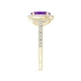 thumbnail image 3 of ANGARA Natural Vintage Style Oval Amethyst Halo Ring in 14K Yellow Gold for Women (Size-7x5mm) | February Birthstone, Birthday, Anniversary, Jewelry Gift for Women | Natural Amethyst Ring, 3 of 9