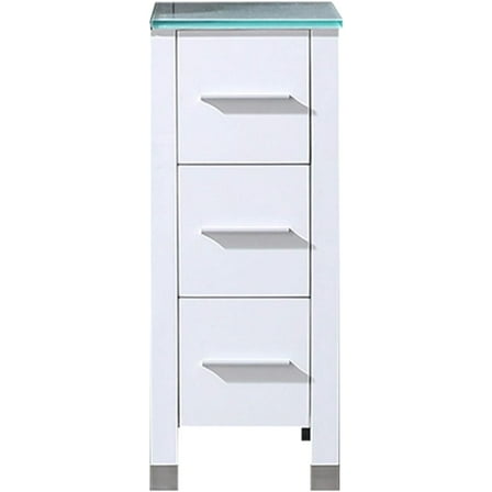 Aeiniwer BATHJOY 12” White Bathroom Wood Vanity Cabinet