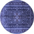 thumbnail image 1 of Ahgly Company Machine Washable Indoor Round Persian Blue Traditional Area Rugs, 3' Round, 1 of 4