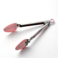 thumbnail image 3 of Cook With Color Mini Silicone Tongs, Stainless Steel Heat-Resistant Food Tongs for Appetizers, Strawberry, 3 of 5