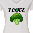 thumbnail image 4 of Inktastic I Love Broccoli Women's V-Neck T-Shirt, 4 of 5