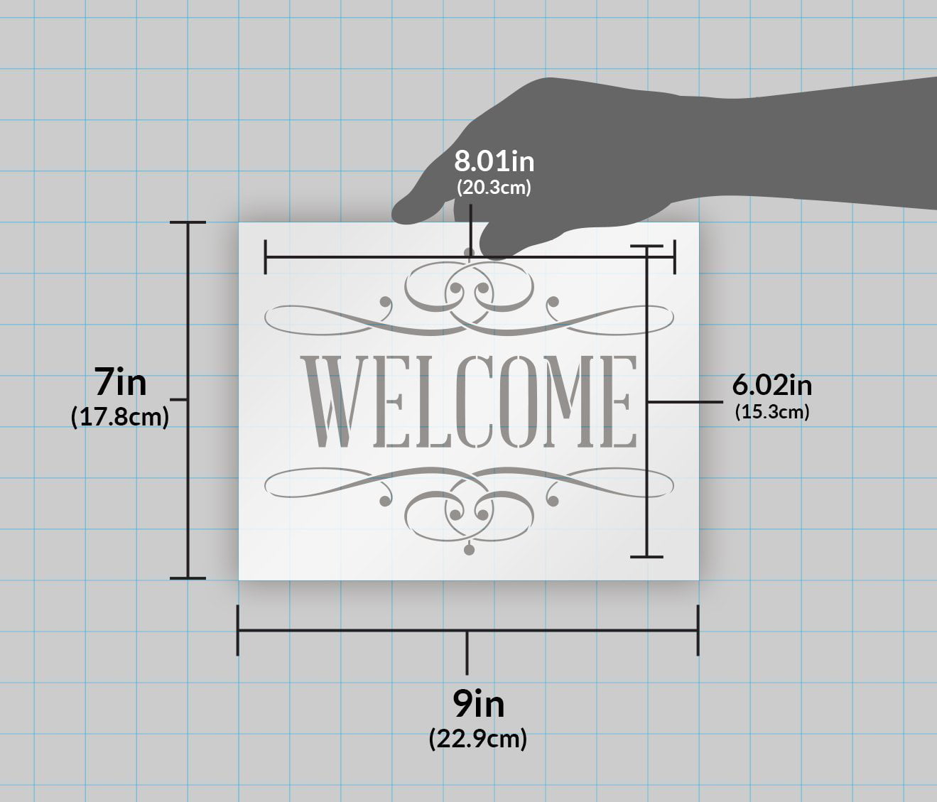 Welcome - Word Stencil - 12 x 5.5 - STCL310_2