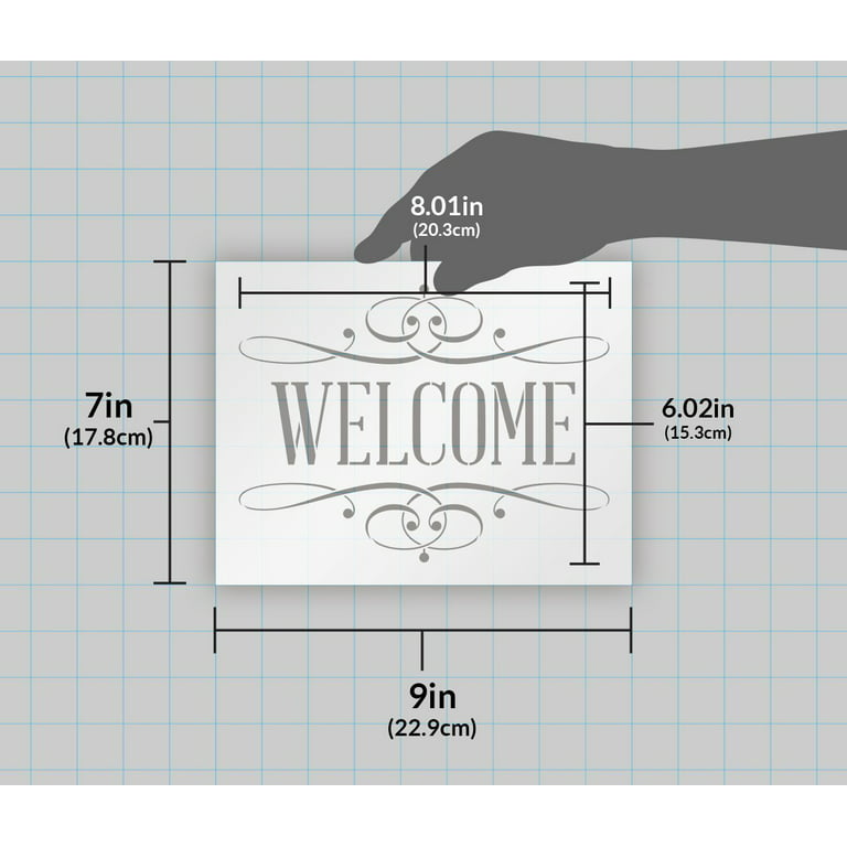 Welcome Skinny Traditional Stencil by StudioR12