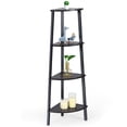thumbnail image 1 of Patiojoy 4-layers Corner Shelf Metal Storage Rack Domestic Bookcase Display Stand Wood Silver, 1 of 6