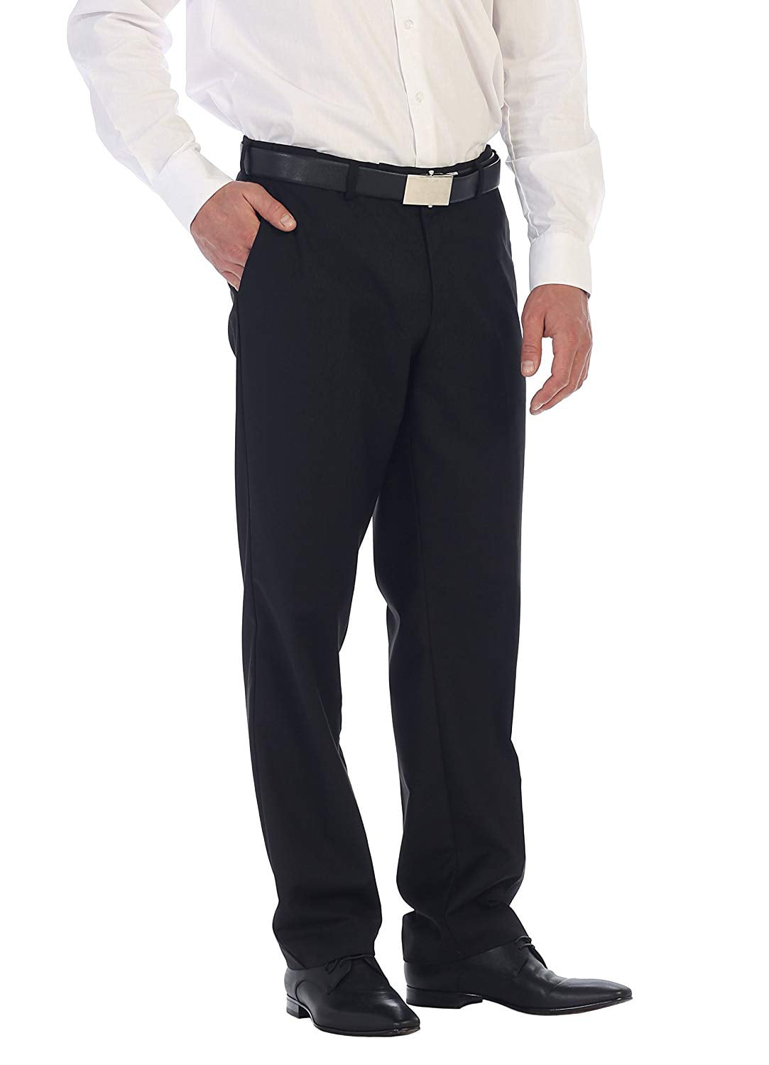 New Mens Formal Work Office Smart Trousers Pants Flat Front Size 30-60 