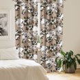 thumbnail image 2 of Ambesonne Skulls and Flowers Curtains, Autumn Skull, Pair of 28"x63", White Dark Green Almond, 2 of 5