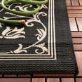 thumbnail image 3 of Safavieh Courtyard Nanda Botanical Indoor/Outdoor Runner Rug, Black/Sand, 2'3" x 6'7", 3 of 9