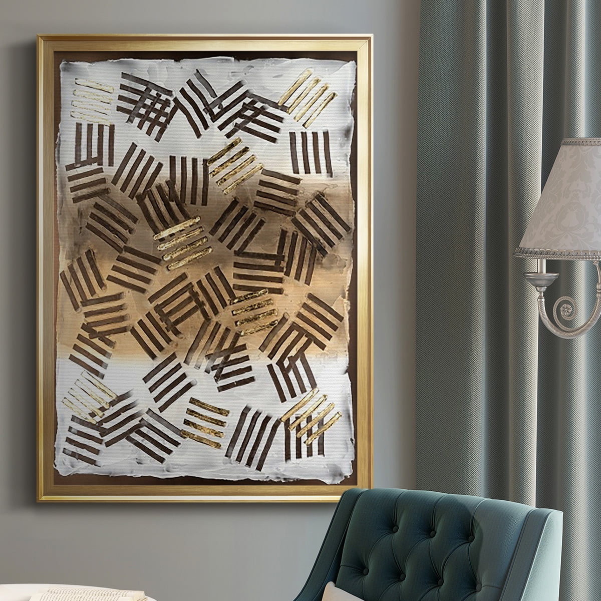 Raffia Palm II Premium Framed Print, in Gold, Black, or Silver - Ready to Hang