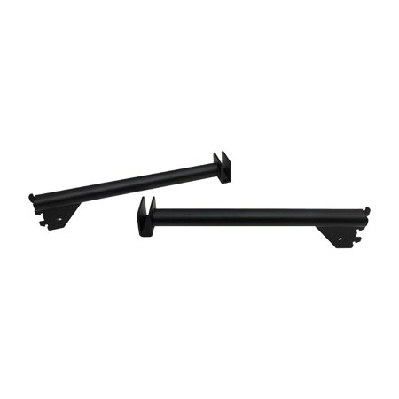 

2 Pc 12 Shelf Support Hangrail Bracket Fixture Rack Display System Matte Black