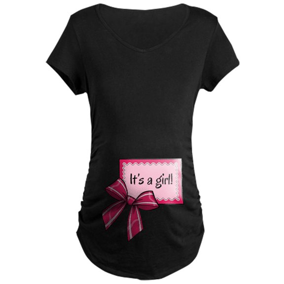 CafePress - Its A Girl! Maternity T Shirt - Maternity Dark T-Shirt
