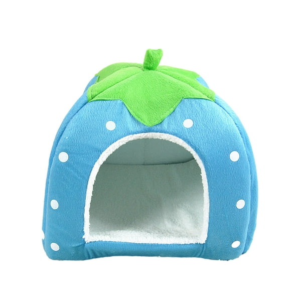 Greeniant Perro de algodón para un sueño acogedor Casa de gato Cama Conejito Mascota Medio elegante Cama para mascotas Perros suaves y cama Suministros para perros Azul METRO (31x31)CM