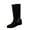 Black, variant on Womens Knee High Boots Round Toe Side Zipper Low Heel Boots Wide Calf Pull On Comfortable Double Buckle Fall Winter Long Boots