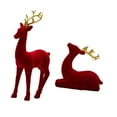 thumbnail image 4 of 2 Pack Reindeer Figurines Deer Statues Animal Sculptures Soft Flocked Finish for Living Room Home Decor Bookshelf, 4 of 9