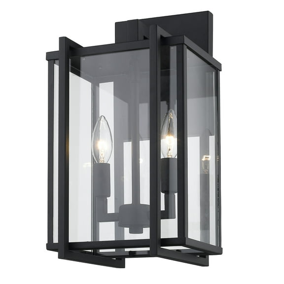 Wilshire  Modern Black Wall Sconce - Outdoor with Clear Shade