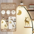 thumbnail image 4 of Tall Bookshelf with Lights, 2 Pack Ladder Bookshelves, 9 Tier Arched Home Office Storage Book Collectibles Shelves, 63" Modern Bookcase Display Shelf for Bedroom Living Room, Rustic Brown, 4 of 7