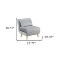 thumbnail image 4 of 27" Light Gray And Natural Plush Upholstered Convertible Chair And Toss Pillow, 4 of 4