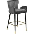 thumbnail image 1 of Meridian Furniture Luxe 28"H Velvet Counter Stool in Gray (Set of 2), 1 of 5