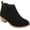Black Faux Suede, variant on Journee Collection Womens Ramsey Block Heel Ankle Boots Black 10 Medium (B,M)