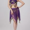 thumbnail image 4 of DYTTDG Mesh Sequin Coin Exotic Belly Dance Skirt with Asymmetric Tassels | Sparkling Performance Skirt for Stage, Dance & Party, 4 of 8
