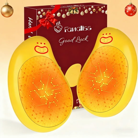 ANDLISS Chauffage Mains Rechargeable 8000mAh - Chauffe-Mains Électrique Portable, Forme de Mangue - Pour Voyage, Camping, Randonnée et Extérieur