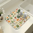 thumbnail image 4 of Yayeee Dish Drying Mat for Kitchen Counter 16" x 18" Microfiber Super Absorbent Coffee Decorative Pad, Leaves Pattern, 4 of 9