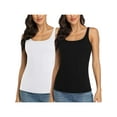 thumbnail image 1 of Charmo Cotton Basic Camisole for Womens Wider Straps Tank Tops with Shelf Bra, 2-packs, 1 of 6