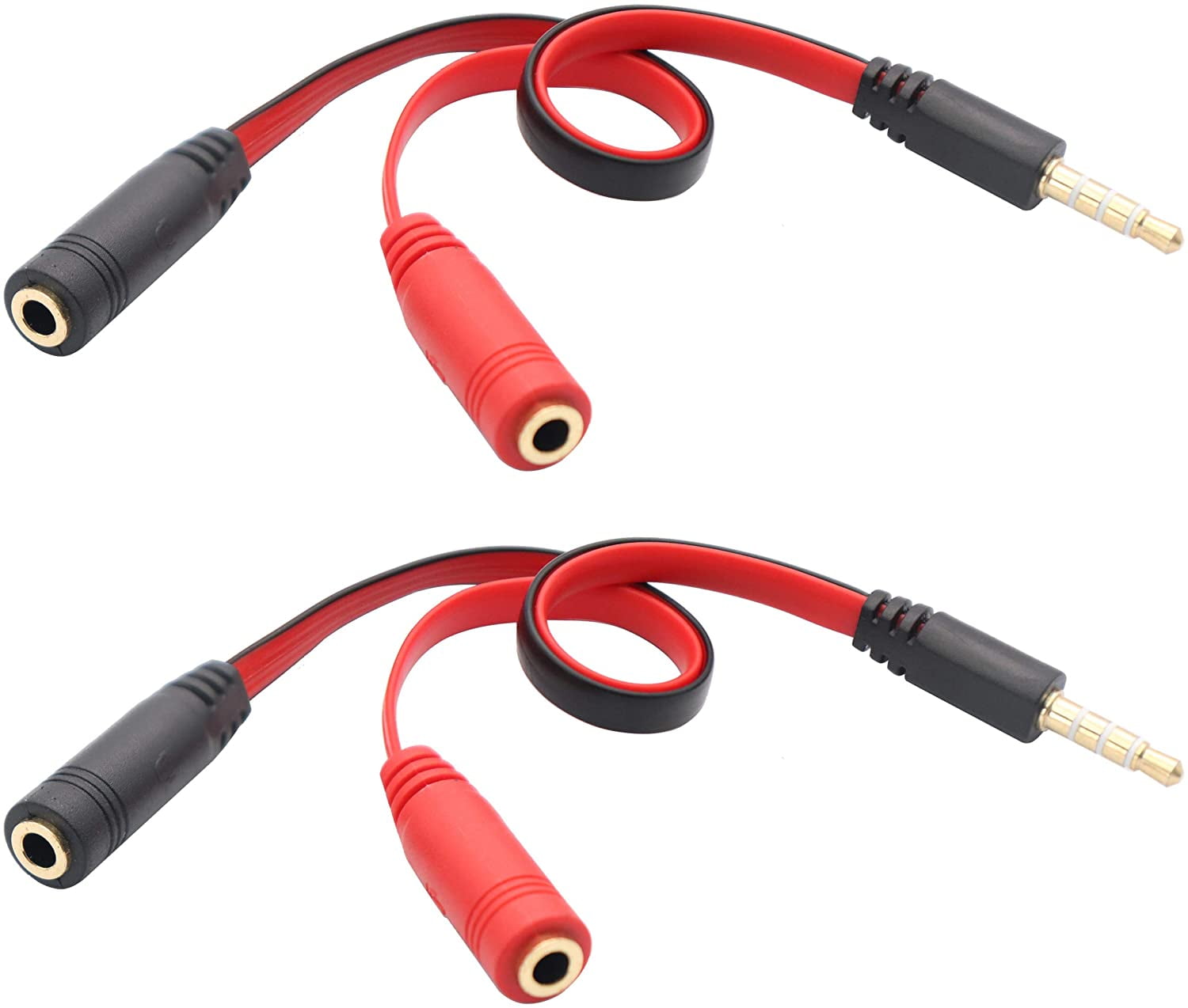 zdyCGTime 3.5mm Audio Y Splitter Cable 4Pole 3.5mm AUX Male to 2x3.5mm Female Headset Mic