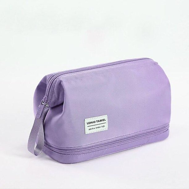 Bolsa de aseo impermeable para hombre, Kit de afeitado, viaje Oxford, gran capacidad, separación en seco y húmedo, bolsa de cosméticos de doble capa para mujer