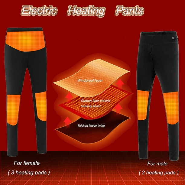 Heated Pants Washable USB Charging Electric Thermal Heating Trousers  Insulated Heating Trousers with 3 Level Temperature Setting ColdProof  Bottom Men/Women (Battery Not Included) 
