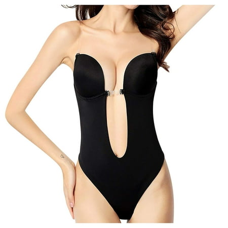 

Huachen Low Cut Backless Body Shaping Underwear Sexy Seamless Thong Tights Backless Body Shaping Bra