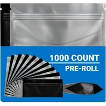 Loud Lock Mylar Bags 1000 Count 2.27" x 6 Black/Clear - Resealable Food Storage Mylar Bags
