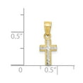 thumbnail image 3 of 10K Two-Tone Gold Charm Pendant Themed 18 mm 7 & Rhodium Tiny Diamond-Cut Cross, 3 of 3