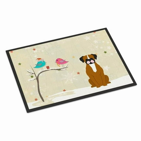 Carolines Treasures BB2588MAT Christmas Presents Between Friends Flashy Fawn Boxer Indoor or Outdoor Mat, 18 x 0.25 x 27 in.