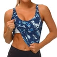 thumbnail image 3 of Picia Blue Bus Sports Bra for Women,Padded Strappy Sports Bras Medium Support Yoga Bra with Removable Cups,Running Yoga Bra-X-Large, 3 of 9